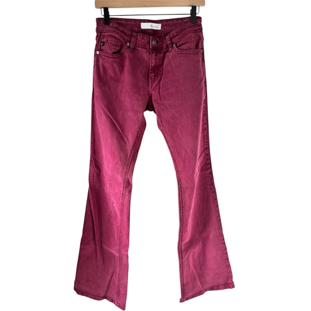KanCan Women’s Burgundy Denim Flared Jeans - 7/27